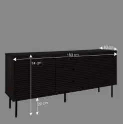 Wohnen Sideboard mit dunklem Furnier in Braun - Wega