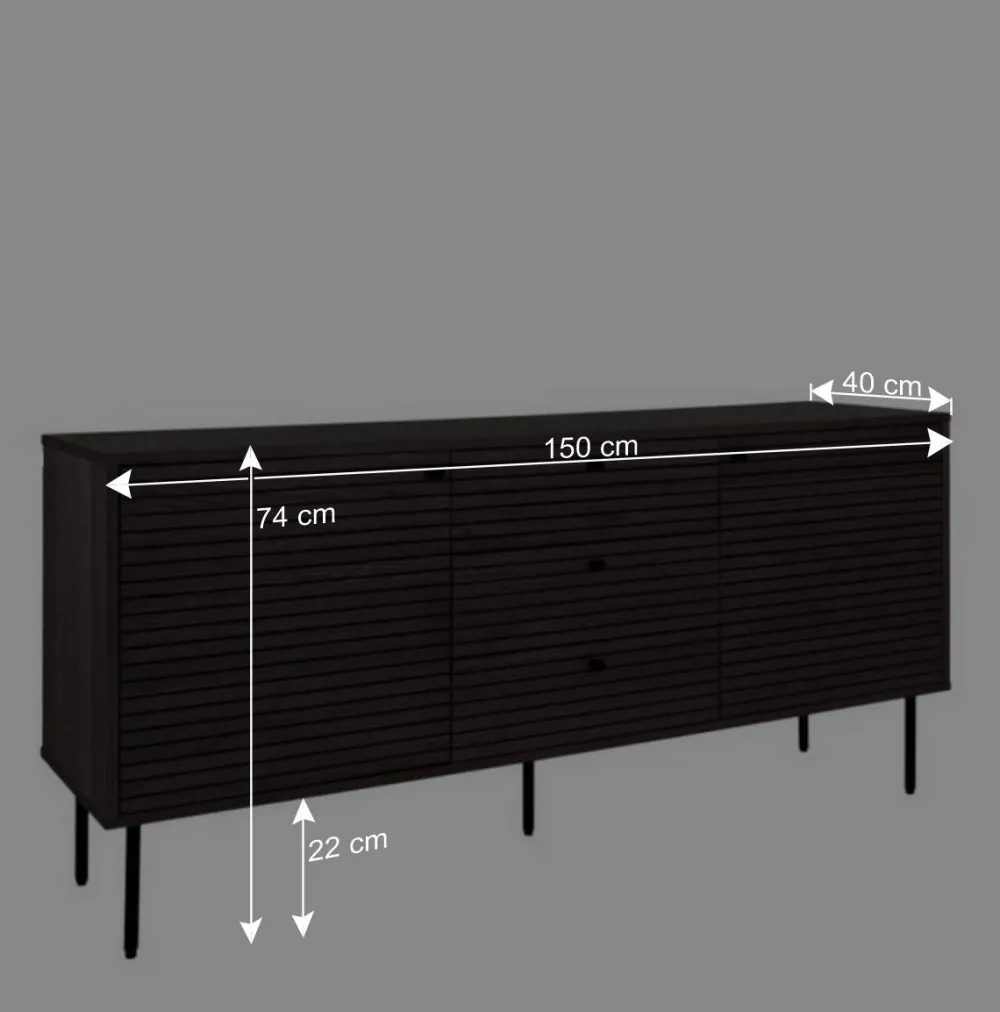 Wohnen Sideboard mit dunklem Furnier in Braun - Wega