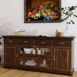 Wohnen Kolonialmöbel*Sideboard mit Glas im Kolonialstil - Jurcavs