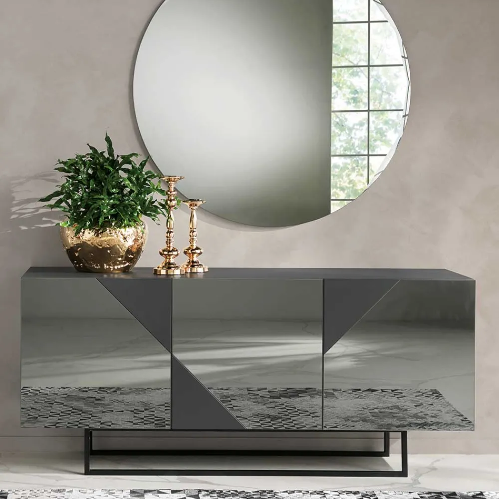 Wohnen Designermöbel*Sideboard mit rauchgrauem Spiegelglas - Razepta