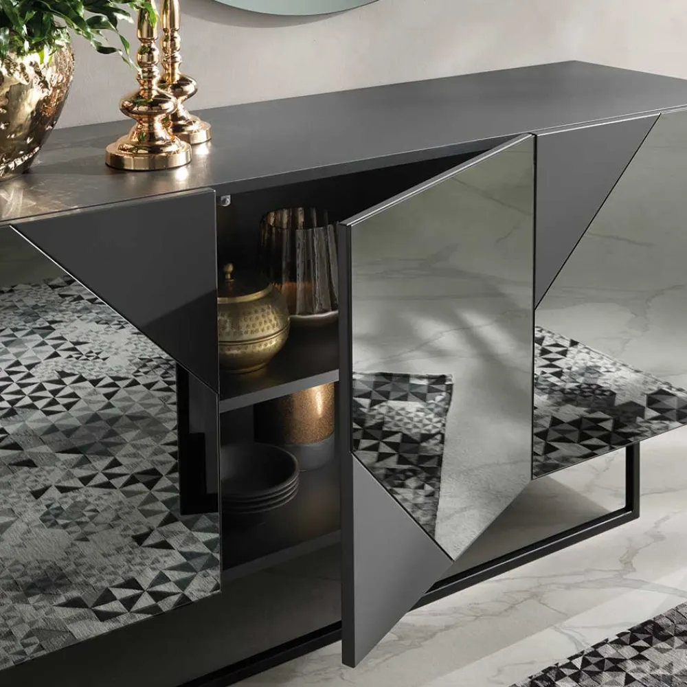 Wohnen Designermöbel*Sideboard mit rauchgrauem Spiegelglas - Razepta