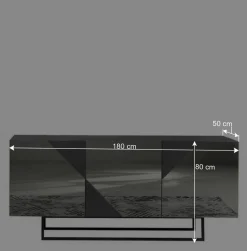 Wohnen Designermöbel*Sideboard mit rauchgrauem Spiegelglas - Razepta