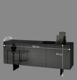 Wohnen Sideboard mit rauchgrauer Spiegelfront - Garecio