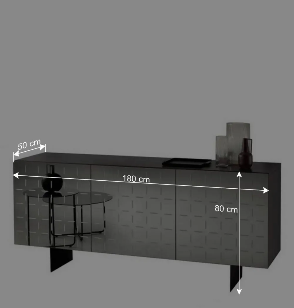 Wohnen Sideboard mit rauchgrauer Spiegelfront - Garecio