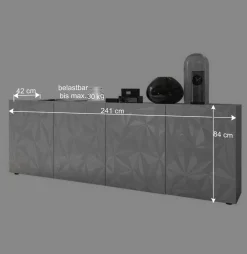 Wohnen Sideboard mit Türen in Weiß hochglänzend - Vovasoma