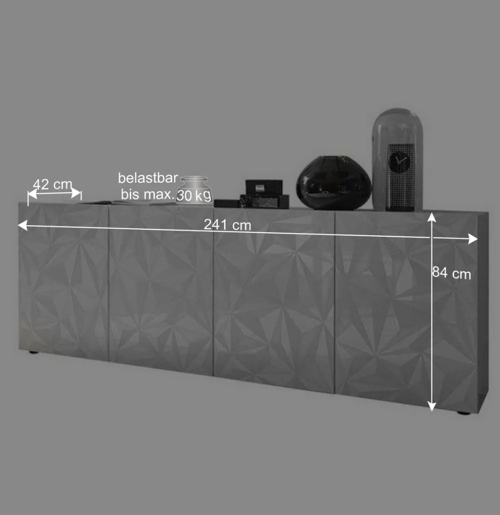 Wohnen Sideboard mit Türen in Weiß hochglänzend - Vovasoma