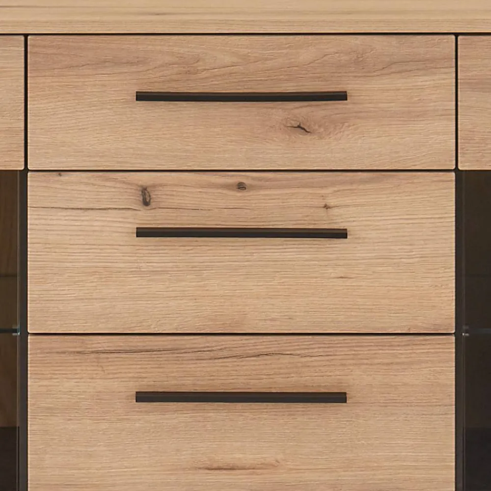 Wohnen Küchenschränke|Sideboards*Sideboard Vitrine in Eiche Dekor - Brocus