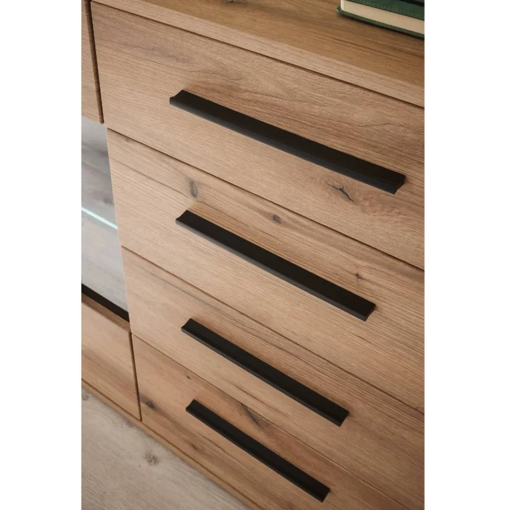 Wohnen Küchenschränke|Sideboards*Sideboard Vitrine in Eiche Dekor - Brocus