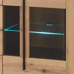Wohnen Küchenschränke|Sideboards*Sideboard Vitrine in Eiche Dekor - Brocus