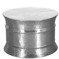 Wohnen Designermöbel*Silberfarbener Couchtisch aus Aluminium - Lucaz