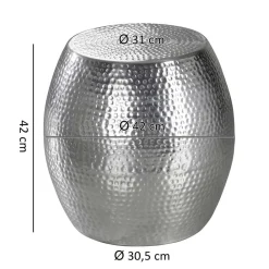Wohnen Designermöbel*Silberner Beitisch aus Aluminium - Moyico