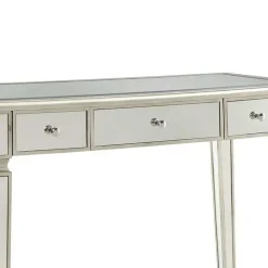 Wohnen Jugendzimmertische|Kinderschreibtische*Silberner Schreibtisch mit Verspiegelung - Adda