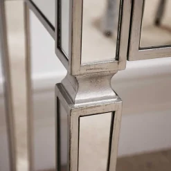 Wohnen Jugendzimmertische|Kinderschreibtische*Silberner Schreibtisch mit Verspiegelung - Adda