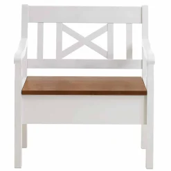 Wohnen Sitzbank Barlad in Weiß Bernsteinfarben