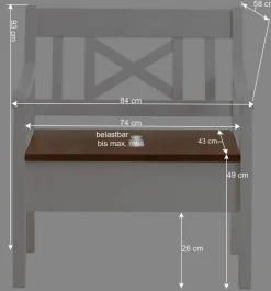 Wohnen Sitzbank Barlad in Weiß Bernsteinfarben