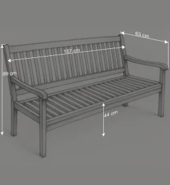 Wohnen Gartenbänke|Küchenbänke*3-Sitzer Gartenbank Leggera aus Akazie massiv