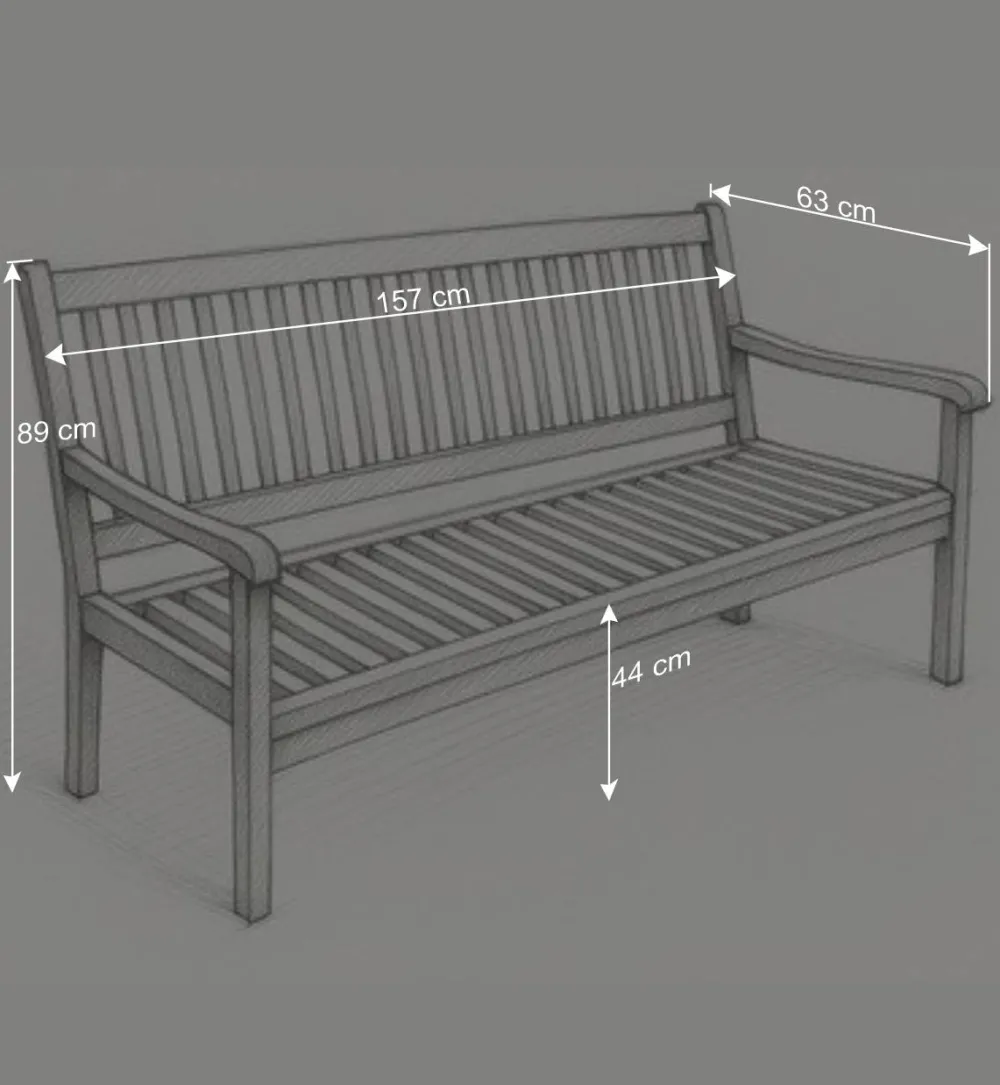 Wohnen Gartenbänke|Küchenbänke*3-Sitzer Gartenbank Leggera aus Akazie massiv