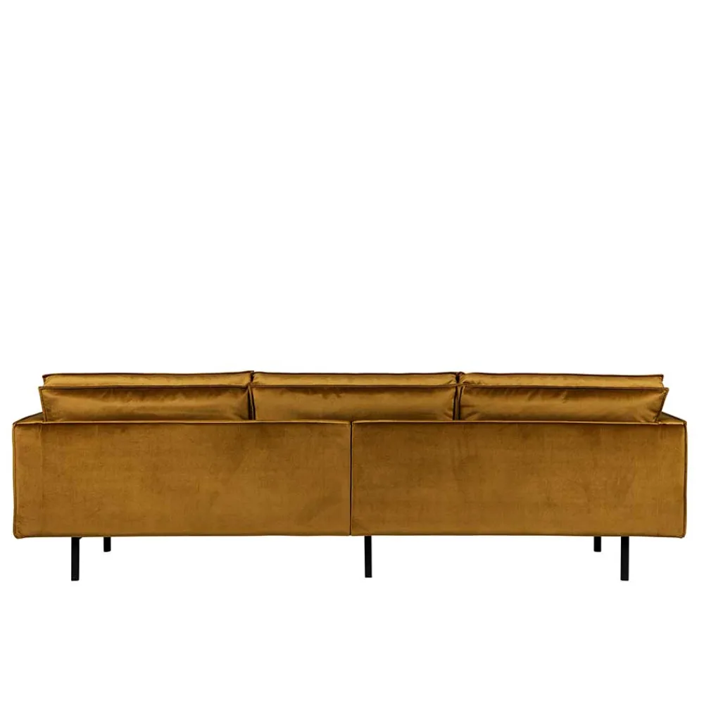 Wohnen Retro Möbel|Sofas*3-Sitzer Samtcouch in Honig Gelb - Saguan