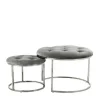 Wohnen Sitzhocker Duo in Grau mit Silber - Vainy (zweiteilig)