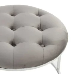 Wohnen Sitzhocker Duo in Grau mit Silber - Vainy (zweiteilig)