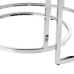 Wohnen Sitzhocker Duo in Grau mit Silber - Vainy (zweiteilig)