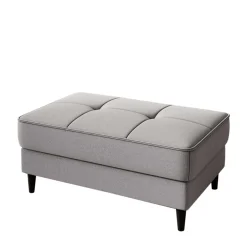 Wohnen Sitzhocker mit Truhe in Hellgrau - Obbo