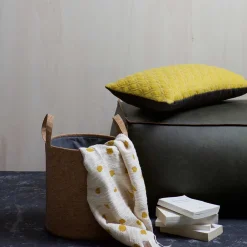 Wohnen Barhocker|Hocker*Sitzhocker Pouf Zoika in Oliv Grün