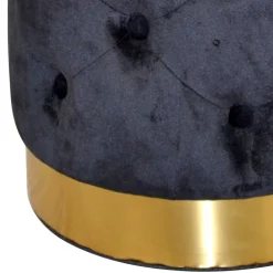 Wohnen Retro Möbel|Hocker*Sitzhocker Truhe in Schwarz Samt - Natalia