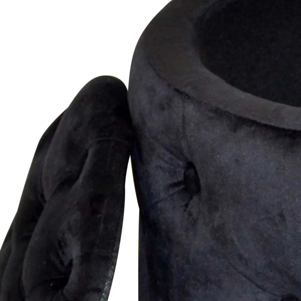 Wohnen Retro Möbel|Hocker*Sitzhocker Truhe in Schwarz Samt - Natalia