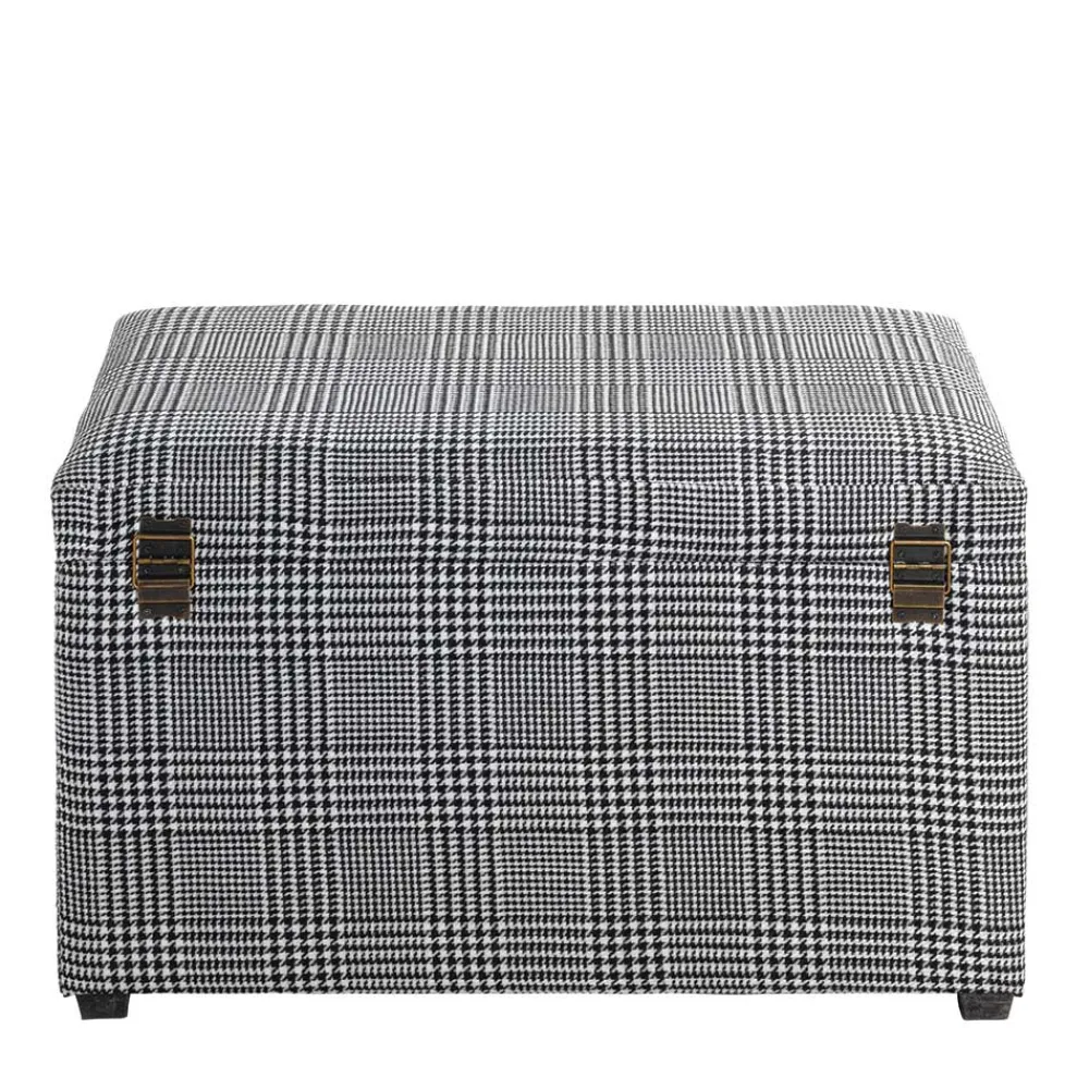 Wohnen Sitztruhe mit Hahnentritt Muster - Jantonia