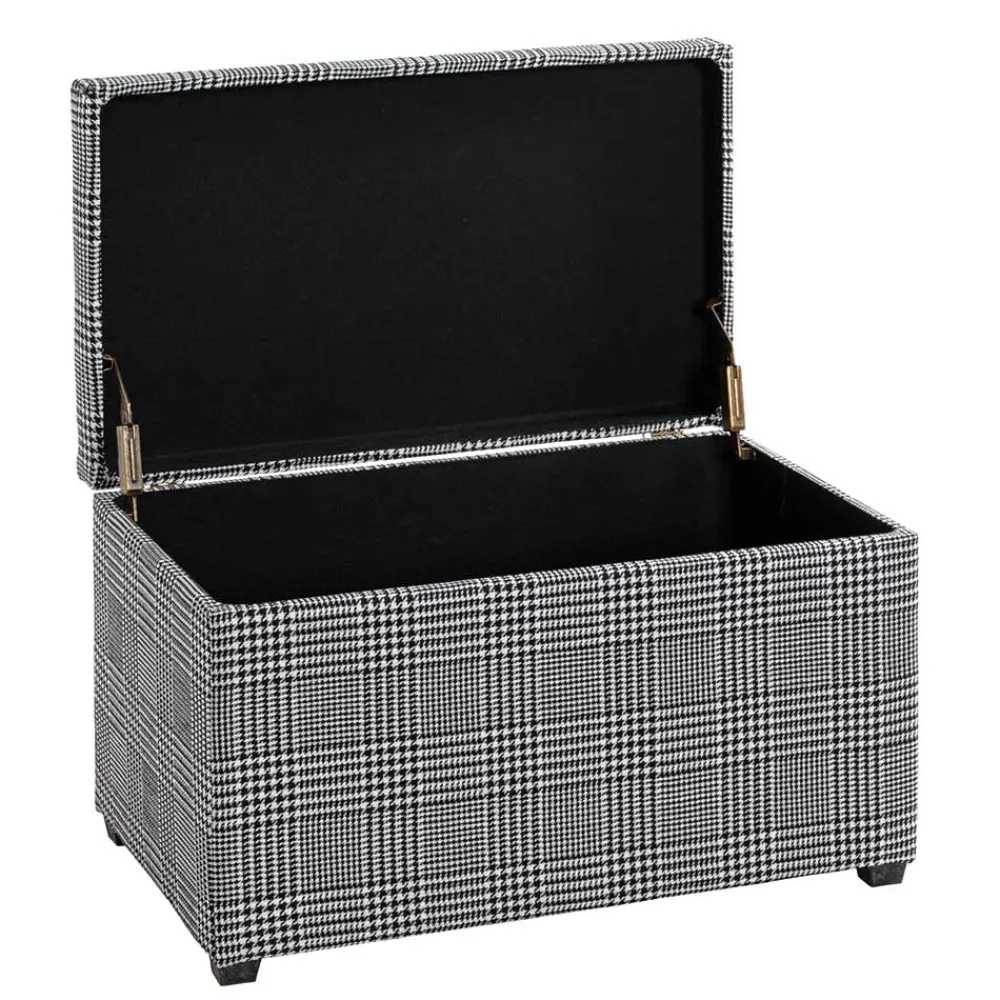 Wohnen Sitztruhe mit Hahnentritt Muster - Jantonia