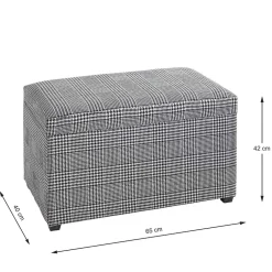 Wohnen Sitztruhe mit Hahnentritt Muster - Jantonia