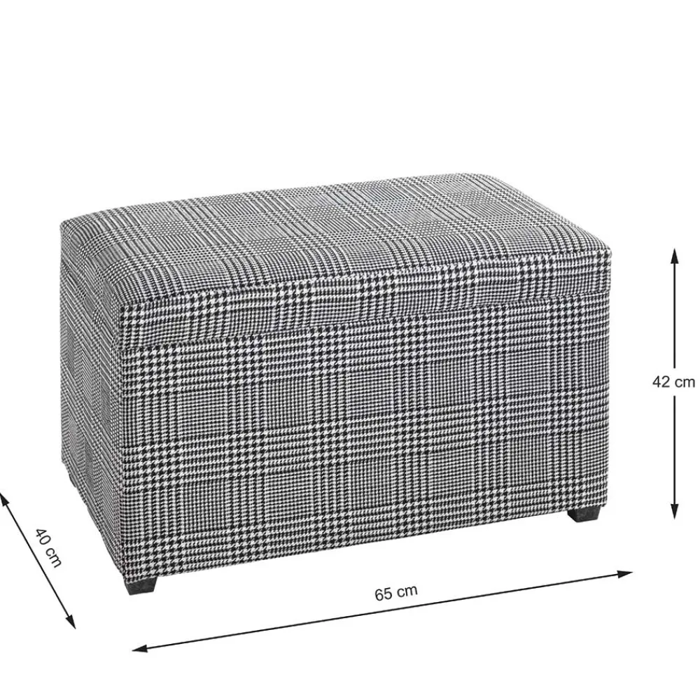 Wohnen Sitztruhe mit Hahnentritt Muster - Jantonia