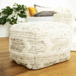 Wohnen Barhocker|Hocker*Sitzwürfel in Cremeweiß - Jaitur