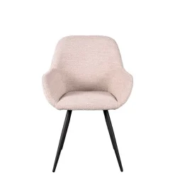 Wohnen Skandi Armlehnenstuhl in Beigegrau Boucle - Olina (2er Set)