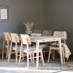 Wohnen Küchen-Essgruppen|Esszimmer Komplett*Skandi Ausziehtisch & 6 Stühle - Pessoa I (siebenteilig)