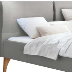 Wohnen Skandi Bett in Grau mit Eiche Bianco - Potosia