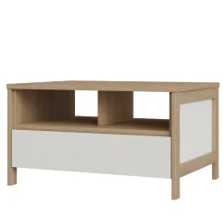 Wohnen Weiße Möbel|Küchentische*Skandi Couchtisch in Weiß und Eiche Dekor - Ovidio