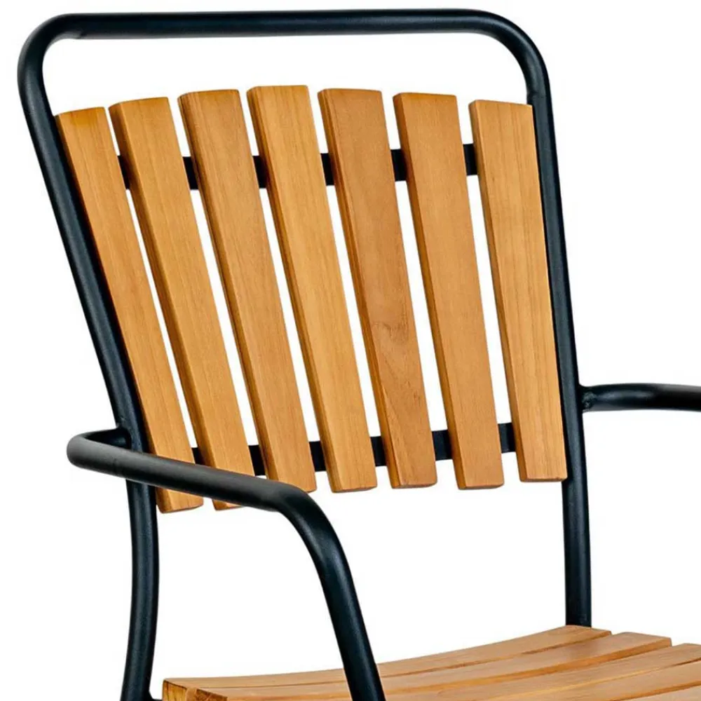 Wohnen Skandi Garten-Essgruppe aus Teak - Farmer (fünfteilig)