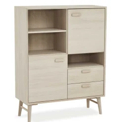 Wohnen Esszimmerschränke|Highboards*Skandi Highboard in Eiche Weiß - Lametla