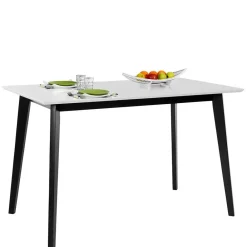 Wohnen Küchentische|Esszimmertische*Skandi Küchentisch in Weiß & Schwarz - Composia