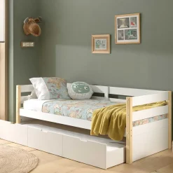 Wohnen Skandinavische Möbel|Weiße Möbel*Skandi Kojenbett in Weiß & Kiefer - Ayfina