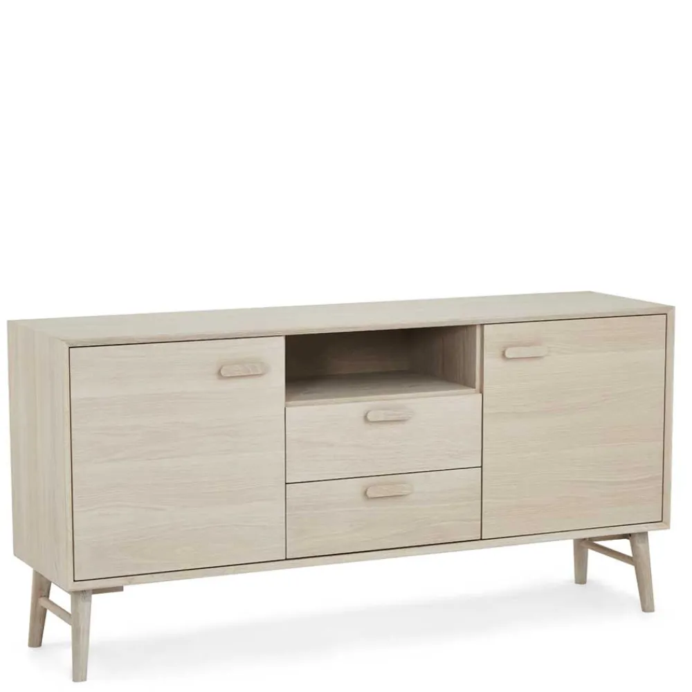 Wohnen Skandi Kombi-Kommode in Eiche Weiß - Lametla