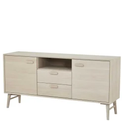 Wohnen Skandi Kombi-Kommode in Eiche Weiß - Lametla