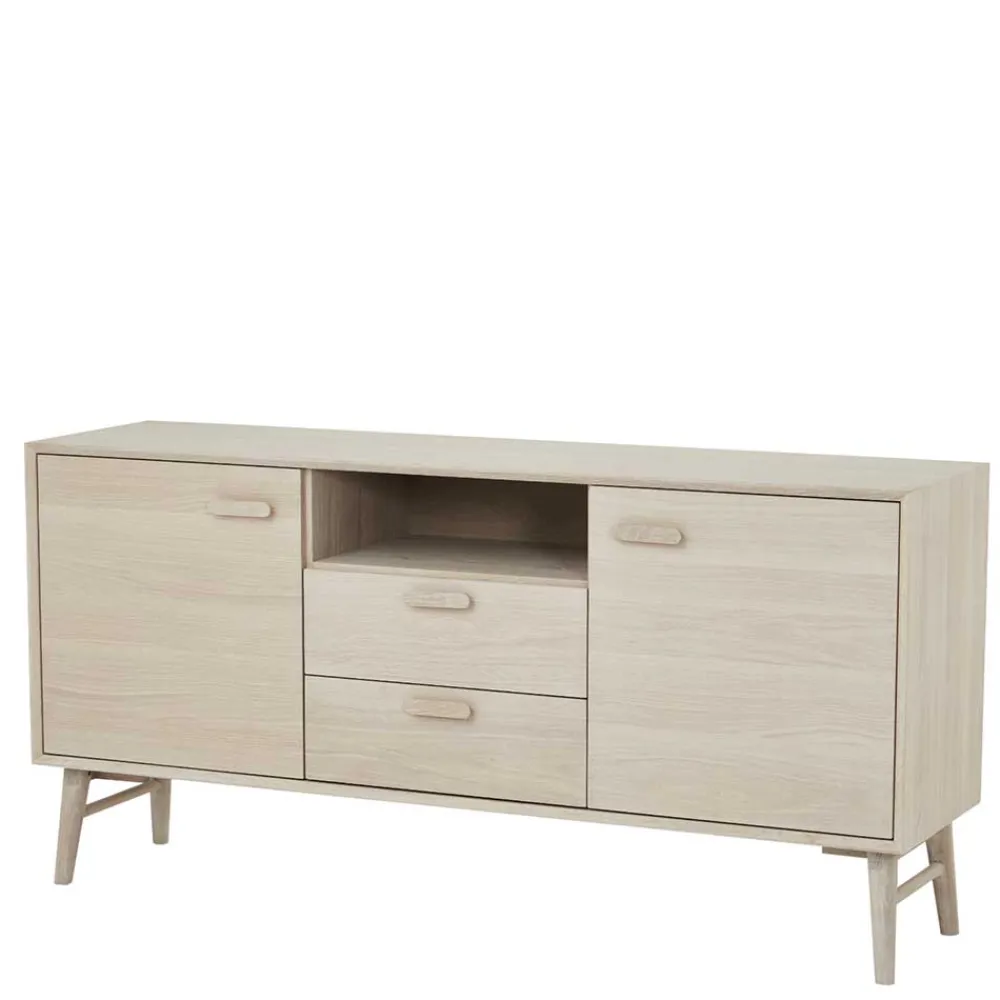 Wohnen Skandi Kombi-Kommode in Eiche Weiß - Lametla