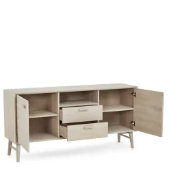 Wohnen Skandi Kombi-Kommode in Eiche Weiß - Lametla