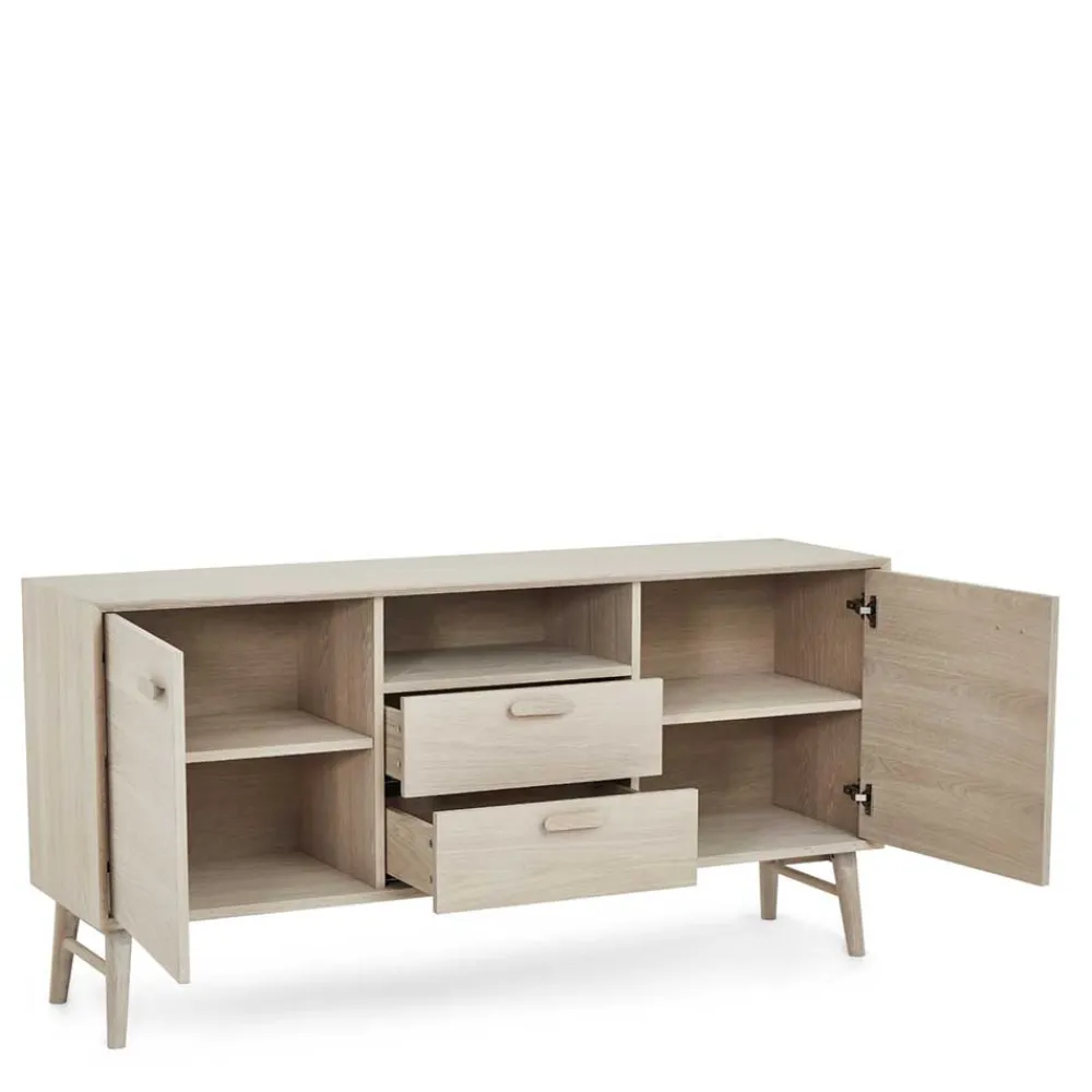 Wohnen Skandi Kombi-Kommode in Eiche Weiß - Lametla