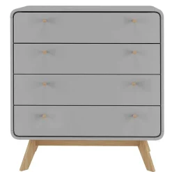 Wohnen Skandi Kommode in Grau & Eiche - Wavan