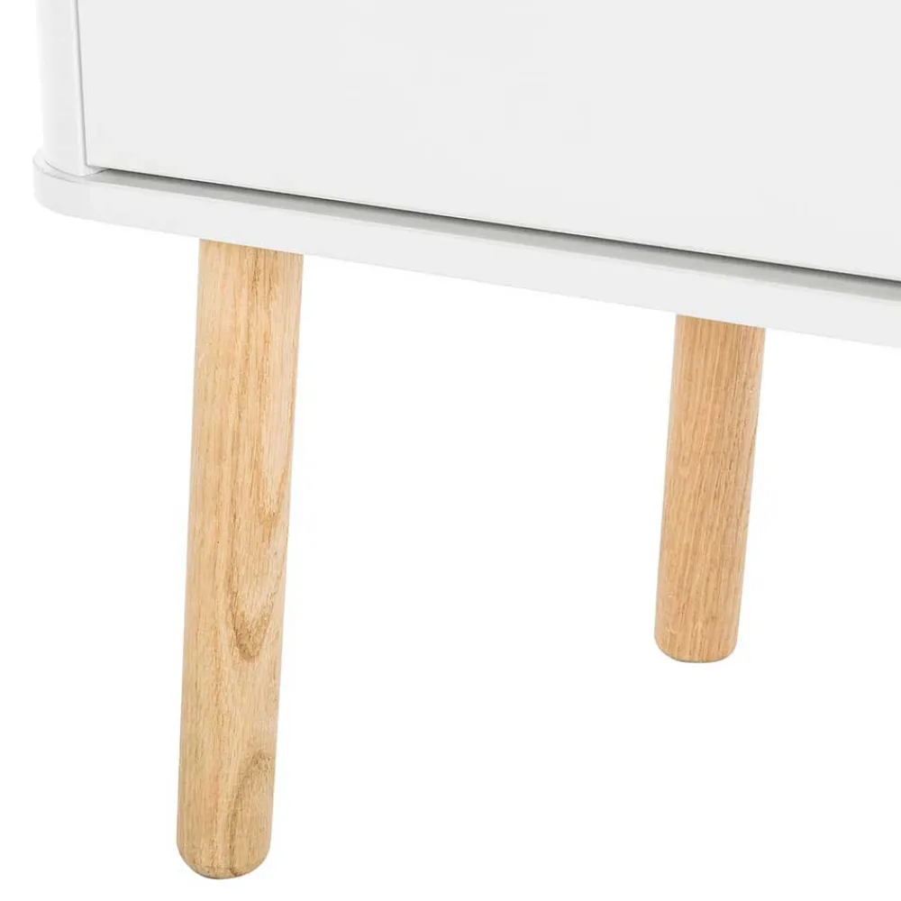 Wohnen Skandi Kommode in Weiß mit Eiche - Gazona