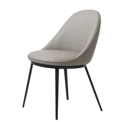 Wohnen Schwarze Möbel|Graue Möbel*Skandi Kunstlederstuhl in Taupe & Schwarz - Johns